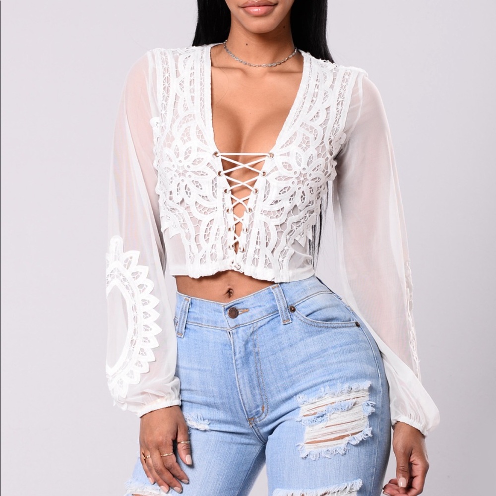 White Long Sleeve “Go To Town” Top